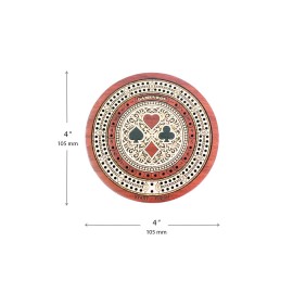 House of Cribbage - 2 Track 60 Points - Round Shape Pocket Size Wooden Travel Cribbage Board - Size 4 Inch (Bloodwood/Maple Wood) House of Cribbage - 2 Track 60 Points - Round Shape Pocket Size Wooden Travel Cribbage Board - Size 4 Inch (Bloodwood/Maple Wood)