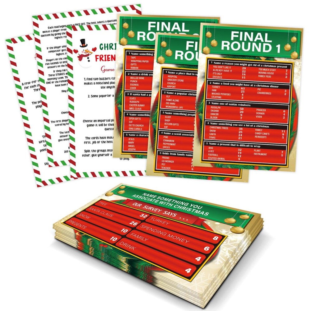 TCJIU Christmas Friendly Feud Quiz,Christmas Friendly Feud Game,Shower Games,Trivia Games for Family,Fall Winter Family Feud Style Game,I7 TCJIU Christmas Friendly Feud Quiz,Christmas Friendly Feud Game,Shower Games,Trivia Games for Family,Fall Winter Family Feud Style Game,I7
