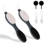 Yclin Foot File Callus Remover-2 Pcs 4 in 1 Foot Scrubber Dead Skin Remover for Feet,Pumice Stone, Foot Rasp and Sand Paper for Home Foot Care,Foot Brush for Shower (Grey Pedicure Foot File)
