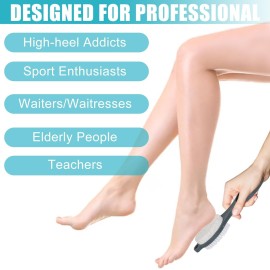 Yclin Foot File Callus Remover-2 Pcs 4 in 1 Foot Scrubber Dead Skin Remover for Feet,Pumice Stone, Foot Rasp and Sand Paper for Home Foot Care,Foot Brush for Shower (Grey Pedicure Foot File)