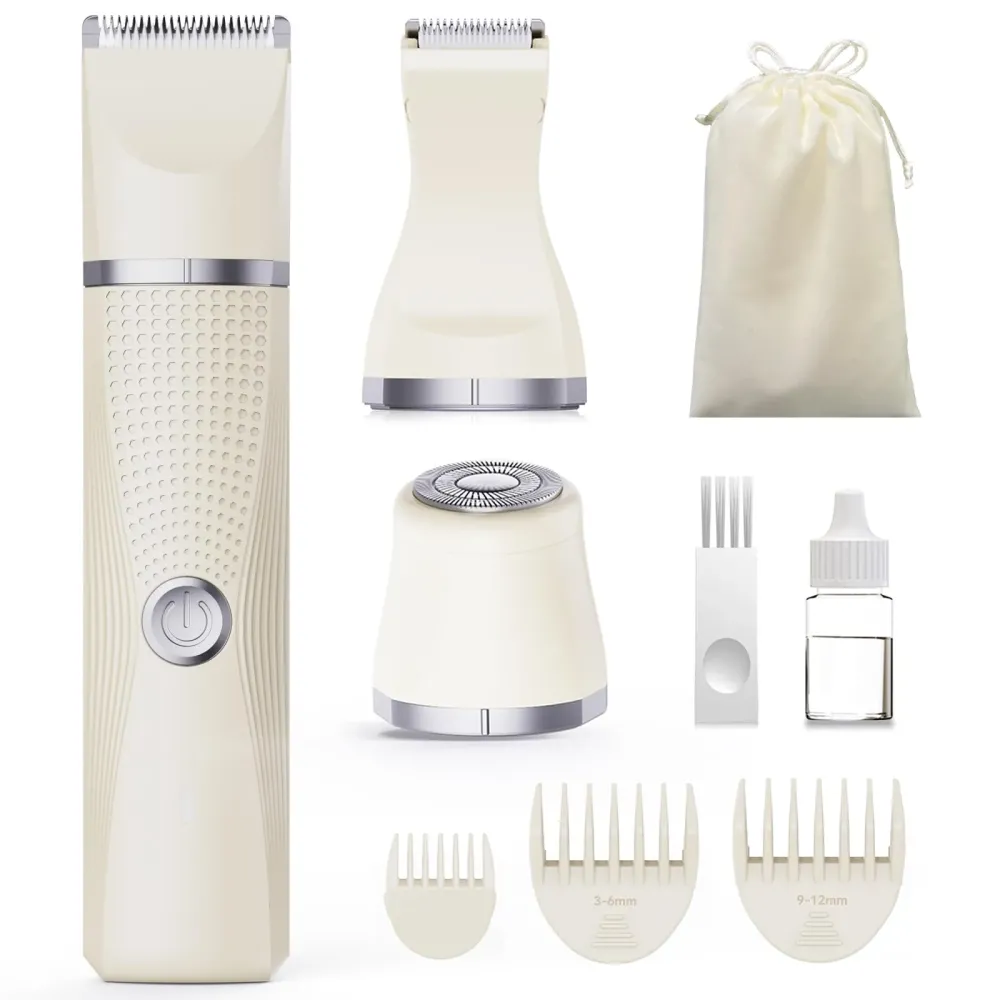 unibono 3-in-1 Electric Razor for Women - Waterproof Bikini Trimmer,Rechargeable Electric Shaver for Lady,Pubic Hair Trimmer Women,Personal Trimmer Groomer for Body Hair (Cream, LY) unibono 3-in-1 Electric Razor for Women - Waterproof Bikini Trimmer,Rechargeable Electric Shaver for Lady,Pubic Hair Trimmer Women,Personal Trimmer Groomer for Body Hair (Cream, LY)