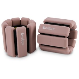 Wellrox Weighted Bangles - Adjustable Ankle and Wrist Weights for Women & Men - Set of Ankle Weights 2 lbs (1 lb Each Wrist Weight) | Weighted Arm Bands for Pilates, Yoga, Running & Walking (Rose)