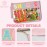 Burskit Clear Zipper Pouch for Travel Snacks Bag Nylon Clear Cosmetic Bag Makeup Travel Bag for Women with Glitter Patch Letters (Pink-Snacks)