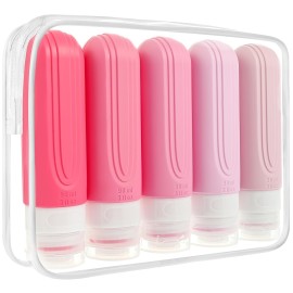 CHEODIN Travel Bottles for Toiletries, 5 Pack TSA Approved Travel Size Containers, 3oz Leak Proof Refillable Travel Accessories for Shampoo Conditioner, BPA Free Travel Bottles with Toiletry Bag CHEODIN Travel Bottles for Toiletries, 5 Pack TSA Approved Travel Size Containers, 3oz Leak Proof Refillable Travel Accessories for Shampoo Conditioner, BPA Free Travel Bottles with Toiletry Bag