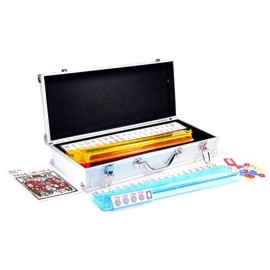 usamjtable American Mahjong Set 166 Tiles 4 All in One Pusher Rack Combo (Aluminum Case)