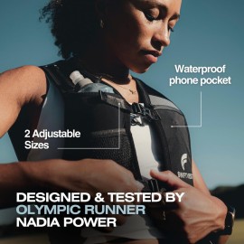 SWIFTVEST Running Phone Holder Vest with 6 Pockets & 500ml/17oz Water Bottle | Reflective Hydration Vest | Men & Women SWIFTVEST Running Phone Holder Vest with 6 Pockets & 500ml/17oz Water Bottle | Reflective Hydration Vest | Men & Women