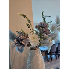 Fake Artificial Flowers Bouquet for Decoration, Silk Floral Arrangements Faux Flowers Plant Wedding Bride Bouquets Tables Centerpieces for Rustic Home Decor Indoor Vase Floral Table Decor (Blue White) Fake Artificial Flowers Bouquet for Decoration, Silk Floral Arrangements Faux Flowers Plant Wedding Bride Bouquets Tables Centerpieces for Rustic Home Decor Indoor Vase Floral Table Decor (Blue White)
