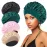 FIRSTPELLA 4PCS Silk Satin Bonnets for Black Women & Men - Elastic Wide Band Hair Wrap Cap for Curly Hair - Shower Cap for Sleeping (Black, Peacock Blue, Pink, Khaki)