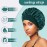 FIRSTPELLA 4PCS Silk Satin Bonnets for Black Women & Men - Elastic Wide Band Hair Wrap Cap for Curly Hair - Shower Cap for Sleeping (Black, Peacock Blue, Pink, Khaki)