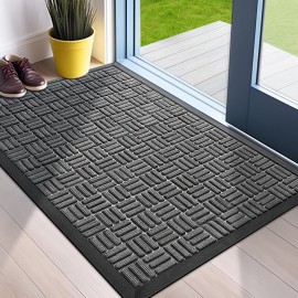 Mibao Front Door Mat, Heavy Duty Durable Welcome Mat for Outdoor Indoor, Dirt Trapper Waterproof Super Absorbent Door Mat for Entryway Outside Patio Porch, 29.5 x 17, Grey Mibao Front Door Mat, Heavy Duty Durable Welcome Mat for Outdoor Indoor, Dirt Trapper Waterproof Super Absorbent Door Mat for Entryway Outside Patio Porch, 29.5 x 17, Grey