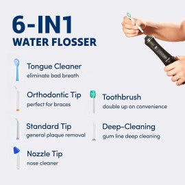 Puur Smile Professional Water Flosser - Advanced Dental Care for a Healthier Mouth, Gum, and Teeth - IPX7 Waterproof Oral Irrigator | 7 Replacement Tips, Travel-Friendly, Rechargeable - Oral Hygiene