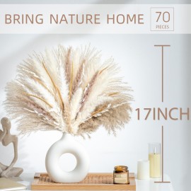 70PCS Natural Dried Pampas Grass Boho Home Decor Bouquet Phragmites Dried Flowers Bouquet for Wedding Floral Arrangements Home Decorations (70PCS) 70PCS Natural Dried Pampas Grass Boho Home Decor Bouquet Phragmites Dried Flowers Bouquet for Wedding Floral Arrangements Home Decorations (70PCS)
