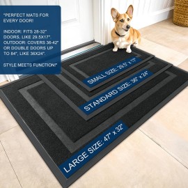 OLANLY Front Door Mat Indoor Outdoor Entrance, Waterproof All-Season, All-Weather Doormat, Sturdy Natural Rubber, Fade Resistant, Low Profile, Easy Clean Patio Porch Entryway Mat, 29.5x17, Black OLANLY Front Door Mat Indoor Outdoor Entrance, Waterproof All-Season, All-Weather Doormat, Sturdy Natural Rubber, Fade Resistant, Low Profile, Easy Clean Patio Porch Entryway Mat, 29.5x17, Black