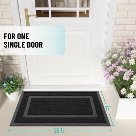 OLANLY Front Door Mat Indoor Outdoor Entrance, Waterproof All-Season, All-Weather Doormat, Sturdy Natural Rubber, Fade Resistant, Low Profile, Easy Clean Patio Porch Entryway Mat, 29.5x17, Black OLANLY Front Door Mat Indoor Outdoor Entrance, Waterproof All-Season, All-Weather Doormat, Sturdy Natural Rubber, Fade Resistant, Low Profile, Easy Clean Patio Porch Entryway Mat, 29.5x17, Black