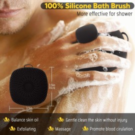 VWMYQ Silicone Loofah, Silicone Body Scrubber New Upgrade Richer Foam and Effective Cleaning, Ergonomic No-Slip Handle, Long-Lasting & Easy to Clean VWMYQ Silicone Loofah, Silicone Body Scrubber New Upgrade Richer Foam and Effective Cleaning, Ergonomic No-Slip Handle, Long-Lasting & Easy to Clean