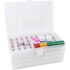 usamjtable Chinese Filipino Mahjong Set Large 144 Melamin Tiles (No Number Green)