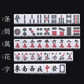 usamjtable Chinese Filipino Mahjong Set Large 144 Melamin Tiles (No Number Green)