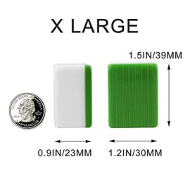 usamjtable Chinese Filipino Mahjong Set Large 144 Melamin Tiles (No Number Green)