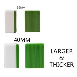 usamjtable Chinese Filipino Mahjong Set Large 144 Melamin Tiles (No Number Green)