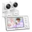 Blemil Baby Monitor with 2 Cameras and Audio, 4.3\'\' IPS Split-Screen Monitor with 29-Hour Battery, 1000ft Range Pan-Tilt-Zoom Video Baby Monitor No WiFi, 2X Zoom