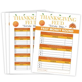 TCJIU Thanksgiving Day Friendly Feud Quiz,Thanksgiving Day Friendly Feud Game,Fun Handwritten Feud Game for Family,Family Icebreaker Games,Autumn Winter Family Feud Style Games,L4
