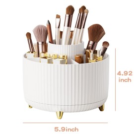 360 Rotate Makeup Brush Holder Organizer, Makeup Organizers Countertop, Makeup organization and Skincare Storage for Vanity, Desktop, Bathroom (White) 360 Rotate Makeup Brush Holder Organizer, Makeup Organizers Countertop, Makeup organization and Skincare Storage for Vanity, Desktop, Bathroom (White)