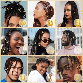 Qinzave 285PCS Gold Hair Jewelry for Braids, Gold Dreadlock Jewelry Accessories Braid Jewelry with Gold Pendants, Loc Jewelry for Hair Dreadlocks Gold Rings Cuff Clips Charms for Braid Decoration Qinzave 285PCS Gold Hair Jewelry for Braids, Gold Dreadlock Jewelry Accessories Braid Jewelry with Gold Pendants, Loc Jewelry for Hair Dreadlocks Gold Rings Cuff Clips Charms for Braid Decoration