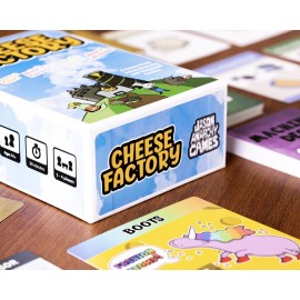 Cheese Factory Card Game | Tiny Snek Comics | 2 to 4 Players | Entry Level Engine Building Game | Silly, Casual Card Game Cheese Factory Card Game | Tiny Snek Comics | 2 to 4 Players | Entry Level Engine Building Game | Silly, Casual Card Game