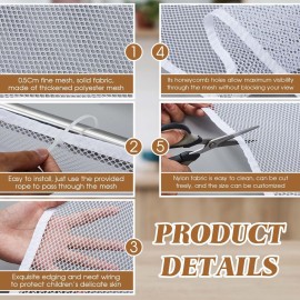 Hosuly Banister Guard 15 x 3 ft Balcony Netting for Kids Pets Stairway Safety Net Baby Fence Door Balcony Netting Safety Mesh Stair Net with No Drilling for Apartment Railing (White) Hosuly Banister Guard 15 x 3 ft Balcony Netting for Kids Pets Stairway Safety Net Baby Fence Door Balcony Netting Safety Mesh Stair Net with No Drilling for Apartment Railing (White)