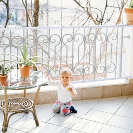 Hosuly Banister Guard 15 x 3 ft Balcony Netting for Kids Pets Stairway Safety Net Baby Fence Door Balcony Netting Safety Mesh Stair Net with No Drilling for Apartment Railing (White) Hosuly Banister Guard 15 x 3 ft Balcony Netting for Kids Pets Stairway Safety Net Baby Fence Door Balcony Netting Safety Mesh Stair Net with No Drilling for Apartment Railing (White)