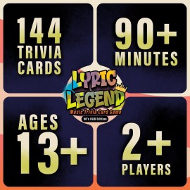 Lyric Legend 90\'s R&B - Finish The Lyrics Game with Trivia to Argue for The Correct Songs. Great for Gifts, Game Night, and Groups. 144 Songs and a Playlist, You\'ll Sing Along and Quiz Your Friends!