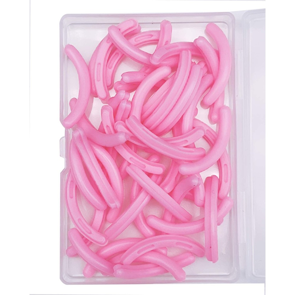 Jeufond 80 pcs Eyelash Curler Refills, Eyelash Curler Pads, Silicone Rubber Universal Eye lash Curler Replacement Refills with Clear Storage Box (Pink) Jeufond 80 pcs Eyelash Curler Refills, Eyelash Curler Pads, Silicone Rubber Universal Eye lash Curler Replacement Refills with Clear Storage Box (Pink)