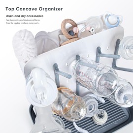 Termichy Baby Bottle Drying Rack: Large Vertical Bottle Dryer Rack Holder - Space Saving Standing Drying Rack for Baby Bottles and Pump Part Cleaning (Gray)