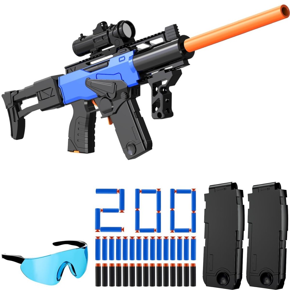 Toy Gun Automatic Sniper Rifle Bullets -Electric Toy Foam Blaster with 200 Darts, 2 Magazines and Grip, Toys for 8-12 Year Old Boys Adults, Birthday Xmas Gift for Kids Age 8+ Toy Gun Automatic Sniper Rifle Bullets -Electric Toy Foam Blaster with 200 Darts, 2 Magazines and Grip, Toys for 8-12 Year Old Boys Adults, Birthday Xmas Gift for Kids Age 8+