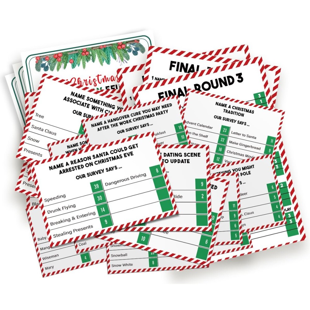 Christmas Friendly Feud Game, Family Game Night, Trivia Quiz, Christmas Trivia Game, Games for Family, Office, Class, Group, Fun Feud for Family -SC02A