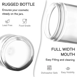 Small Glass Containers with Lids, 4 oz Glass Jars with Plastic Woodgrain Lids & Inner Liners, Reusable Travel Containers for Creams, Makeup, Lotion, Cosmetic - 2 pack Small Glass Containers with Lids, 4 oz Glass Jars with Plastic Woodgrain Lids & Inner Liners, Reusable Travel Containers for Creams, Makeup, Lotion, Cosmetic - 2 pack
