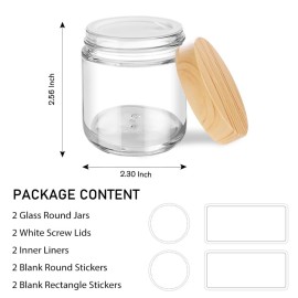 Small Glass Containers with Lids, 4 oz Glass Jars with Plastic Woodgrain Lids & Inner Liners, Reusable Travel Containers for Creams, Makeup, Lotion, Cosmetic - 2 pack Small Glass Containers with Lids, 4 oz Glass Jars with Plastic Woodgrain Lids & Inner Liners, Reusable Travel Containers for Creams, Makeup, Lotion, Cosmetic - 2 pack