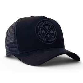 Urban Effort Mesh Back Cap - for Men and Women Baseball Hat 5-Panel Trucker Hat - Great Snapback Closure for Hunting & Hiking (Black/Black, Curved Trucker)