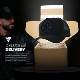 Urban Effort Mesh Back Cap - for Men and Women Baseball Hat 5-Panel Trucker Hat - Great Snapback Closure for Hunting & Hiking (Black/Black, Curved Trucker)