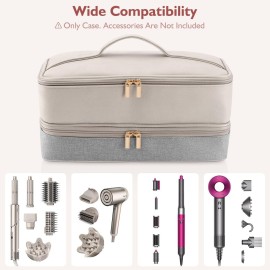 Travel Carrying Case for Hair Dryer Shark Flexstyle FlexFusion Airwrap Brush Double-Layer Hair Accessories Tools Storage Bag for Revlon Hairdryer Styler Organizer