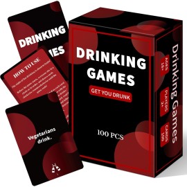 Poen Drinking Games Card Questions Challenges Fun Party for Adults Bachelorette Drinking Games Girls Night Christmas White Elephant Gift(Get You Drunk)