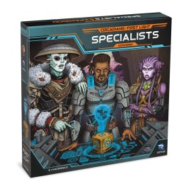 Renegade Game Studios: Circaadians First Light: Specialists Expansion, New Specialist Dice and Outposts, 1-4 Players 14 and up, 60-90 min to Play. Expansion Content, Core Game Needed to Play