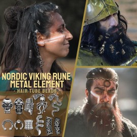 Fscwlmon 207Pcs Viking Hair Jewelry Nordic Runes Tube Beads,Accessories Kit for Braids Dreadlock Beard Locs,Metal Clips Cuff Rings,Braiding Beard Decoration Bracelets Pendant Necklace DIY Silver Fscwlmon 207Pcs Viking Hair Jewelry Nordic Runes Tube Beads,Accessories Kit for Braids Dreadlock Beard Locs,Metal Clips Cuff Rings,Braiding Beard Decoration Bracelets Pendant Necklace DIY Silver