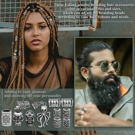 Fscwlmon 207Pcs Viking Hair Jewelry Nordic Runes Tube Beads,Accessories Kit for Braids Dreadlock Beard Locs,Metal Clips Cuff Rings,Braiding Beard Decoration Bracelets Pendant Necklace DIY Silver Fscwlmon 207Pcs Viking Hair Jewelry Nordic Runes Tube Beads,Accessories Kit for Braids Dreadlock Beard Locs,Metal Clips Cuff Rings,Braiding Beard Decoration Bracelets Pendant Necklace DIY Silver