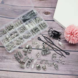 Fscwlmon 207Pcs Viking Hair Jewelry Nordic Runes Tube Beads,Accessories Kit for Braids Dreadlock Beard Locs,Metal Clips Cuff Rings,Braiding Beard Decoration Bracelets Pendant Necklace DIY Silver Fscwlmon 207Pcs Viking Hair Jewelry Nordic Runes Tube Beads,Accessories Kit for Braids Dreadlock Beard Locs,Metal Clips Cuff Rings,Braiding Beard Decoration Bracelets Pendant Necklace DIY Silver