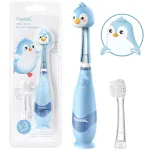 Papablic Toddler Sonic Electric Kids Toothbrush for Ages 1-3 Years, Baby Electric Toothbrush with Cute Penguin Cover and Smart LED Timer, 2 Brush Heads (Pippin)
