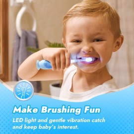 Papablic Toddler Sonic Electric Kids Toothbrush for Ages 1-3 Years, Baby Electric Toothbrush with Cute Penguin Cover and Smart LED Timer, 2 Brush Heads (Pippin) Papablic Toddler Sonic Electric Kids Toothbrush for Ages 1-3 Years, Baby Electric Toothbrush with Cute Penguin Cover and Smart LED Timer, 2 Brush Heads (Pippin)