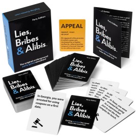 ZigZag Games Lies, Bribes & Alibis - A Fun Adult Party Card Game for Date Nights, College Bashes, Friendly Gatherings and Game Nights - Free Bonus Included (Amazon Exclusive)