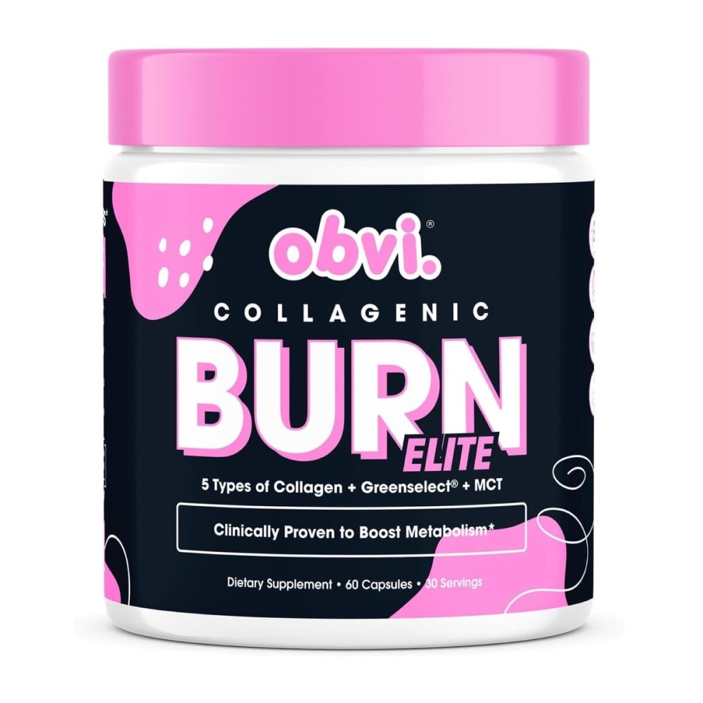 Obvi Burn Elite | Supports Metabolism Boost, Energy, and Focus | Supplement with Collagen and Green Tea | Supports Healthy Hair, Skin, Nails, and Joints | 60 Capsules, 30 Servings Obvi Burn Elite | Supports Metabolism Boost, Energy, and Focus | Supplement with Collagen and Green Tea | Supports Healthy Hair, Skin, Nails, and Joints | 60 Capsules, 30 Servings