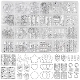 Fscwlmon 260 Pcs Hair Jewelry for Braids,Hair Beads Accessories for Dreadlock,Metal Hair Clips Cuffs Rings,Loc Rave Hair Charm Decorations Adjustable Kits for Men Women Silver